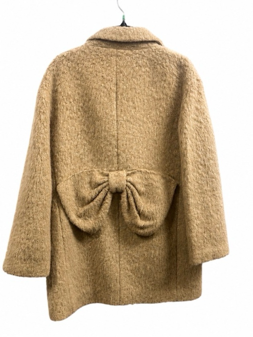 Kate Spade New York Daphne Bow Back Alpaca Wool Blend Coat Camel - Picture 4 of 4